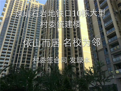 石岩村委统建楼【石岩中央一城】10栋33层1600户大型花园小区，村委签合同，颁发绿本