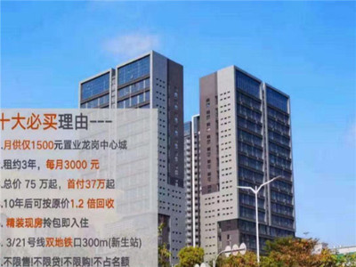 龙岗中心集体红本房【时代公馆】75万/套起，精装修，首付5成，分期10年，新生地铁口300米